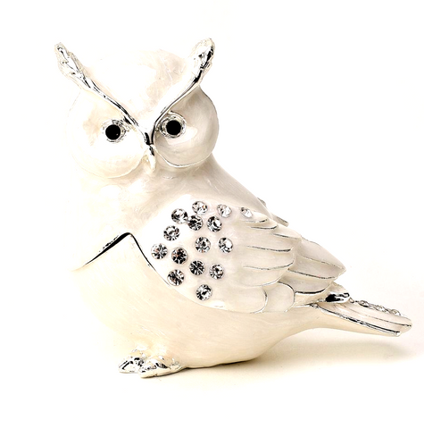 Juliana Trinket Box Crystal effect - White Owl