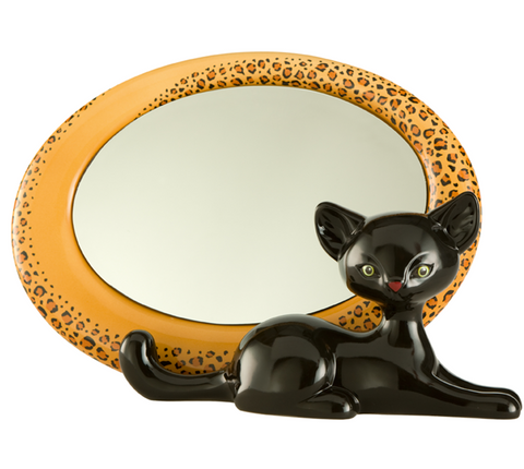 Kitty Delux by Goebel Black Leopard Kitty Mirror