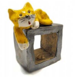 Enigma Designs Cat And Mouse With A Metalic Coloured Cube