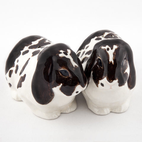 Quail Ceramics: Salt & Pepper Pots: Lop Eared Rabbit - Brown & White