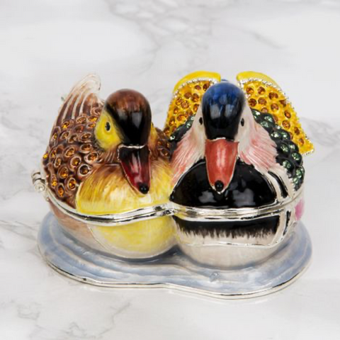 Treasured Trinkets Mallard Duck And Drake Trinket Box