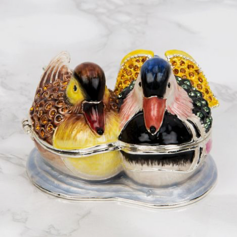 Juliana: Trinket Box: Treasured Trinkets; Mallard Duck Pair