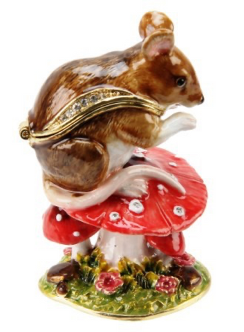 Juliana:Trinket Box: Treasured Trinkets Mouse on Mushroom