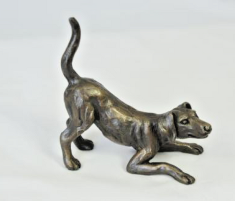 Oriele Bronze Dog at Play