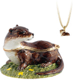 Otter Trinket Box With Necklace From The Arora Design Hidden Secrets Collection