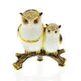 Treasured Trinkets Owl Mother And  Baby Trinket Box