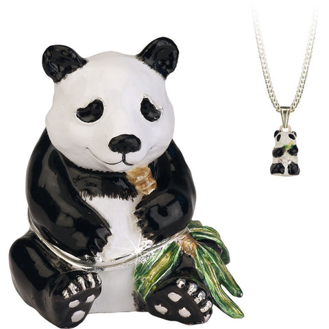 Hidden Treasures Panda Trinket Box With Necklace Pendant