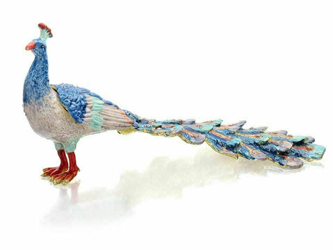 Treasured Trinkets Peacock Standing Trinket Box