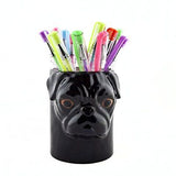 Quail Ceramics: Pencil Pot: Black Pug