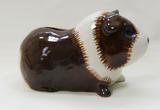 Quail Ceramics Long Hair Brown And White Guinea Pig Money Box