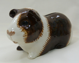 Quail Ceramics Long Hair Brown And White Guinea Pig Money Box