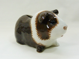 Quail Ceramics Long Hair Brown And White Guinea Pig Money Box