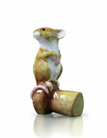 RICHARD COOPER STUDIO - BONE CHINA - MOUSE ON CHAMPAGNE CORK