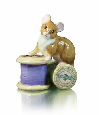 RICHARD COOPER STUDIO - BONE CHINA - MOUSE ON COTTON REEL