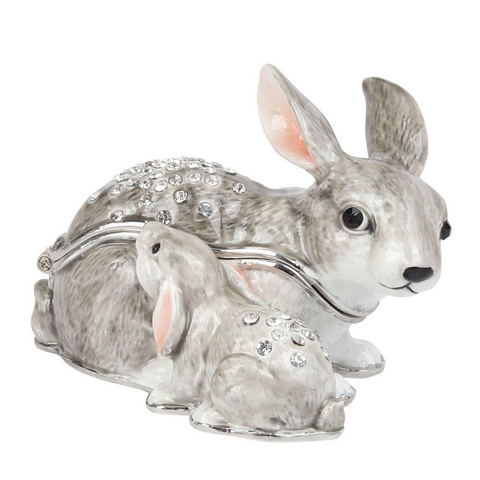 Treasured Trinkets Rabbit And Baby Trinket Box