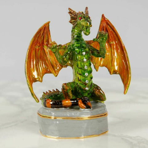 Treasured Trinkets Roaring Green Dragon Trinket Box