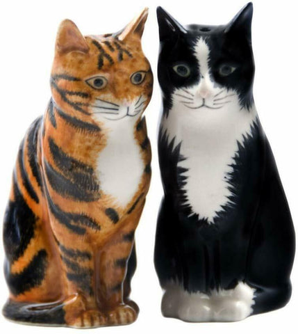 Quail Ceramics Salt And Pepper Pots: Cats Rueben And Sparkie