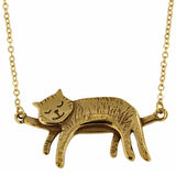 St Justin Bronze Pendant Cat Sleeping on Swing