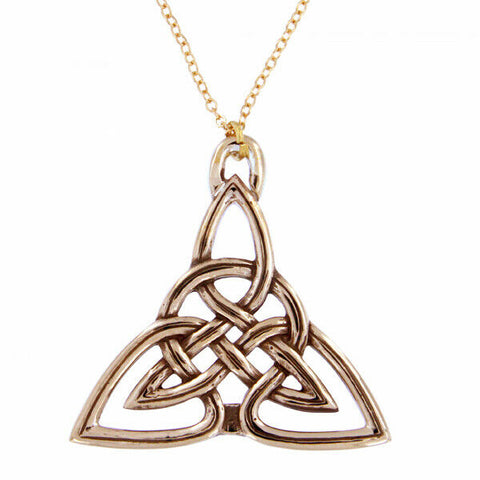 ST JUSTIN BRONZE TRIANGLE CELTIC KNOT PENDANT