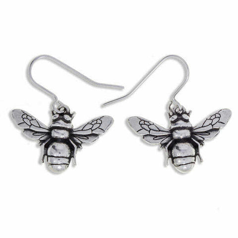 ST JUSTIN PEWTER BEE EARRINGS