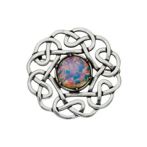 St Justin Pewter Celtic Six Loop Knot Brooch