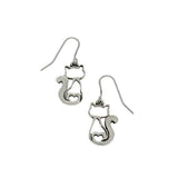 St Justin Pewter Love Cat Earrings