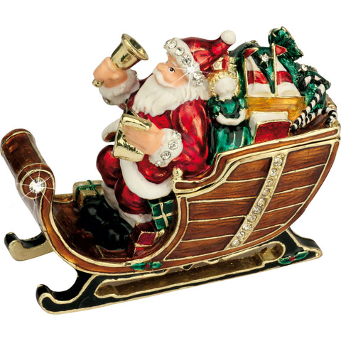 Craycombe Santa's Sleigh With Bells Trinket Box