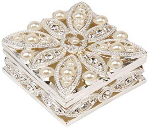 Sophia Collection: Flower Design Square Trinket Box