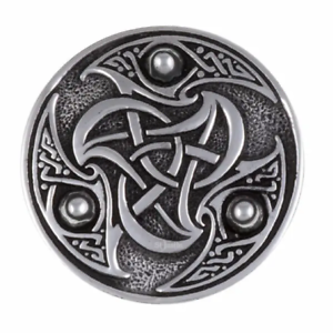 St Justin Pewter Brooch Interlacing Triscele Brooch