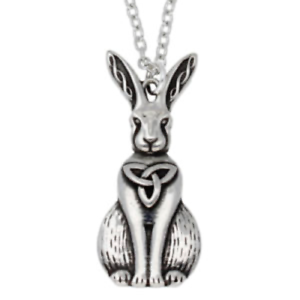 St Justin Pewter Pendant Celtic Hare