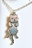 St Justin Pewter Pendant Dangling Cat