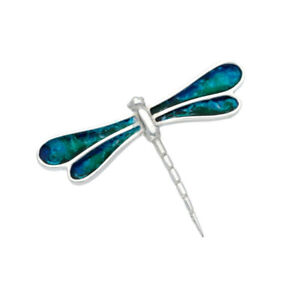 St Justin Pewter enamelled Brooch Dragonfly