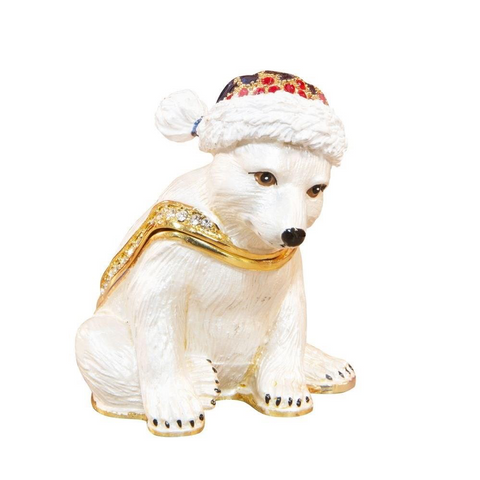 Treasured Trinkets Polar Bear With A Christmas Hat