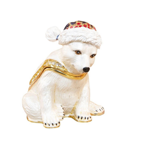 TRINKET BOX - JULIANA XMAS TRINKETS - POLAR BEAR WITH HAT