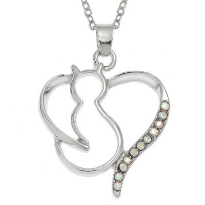 WISH FASHION JEWELLERY - Cat & Heart Pendant