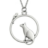 WISH FASHION JEWELLERY Cat And Mouse With Circle Pendant