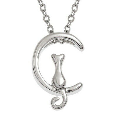 WISH FASHION JEWELLERY - Cat Sitting On Crescent Moon