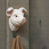 Hand Carved Pig With Hook By Wildlife Garden