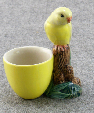 Quail Ceramics: Egg Cup With Budgerigar - Yellow