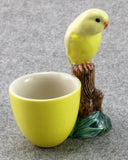 Quail Ceramics: Egg Cup With Budgerigar - Yellow