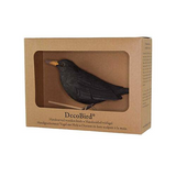 Wildlife Garden Decobird Carved Wooden Figure of a Blackbird