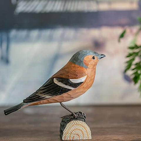 Wildlife Garden Decobird Carved Wooden figure of Chaffinch