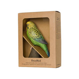 Wildlife Garden Decobird Carved Wooden Green Budgerigar