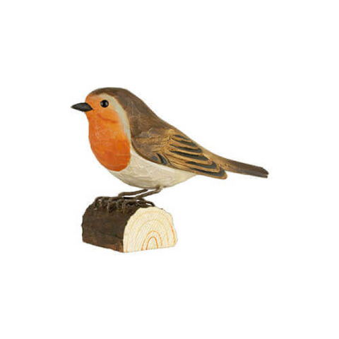 Carved Wooden Robin Decobird From Wildlife Garden