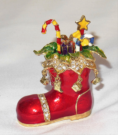 Craycombe Christmas Boot Trinket Box
