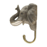 Wildlife Garden Hook Hand Carved Elephant