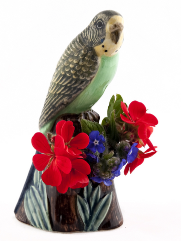 Quail Ceramics Bud Vase Budgerigar - Green